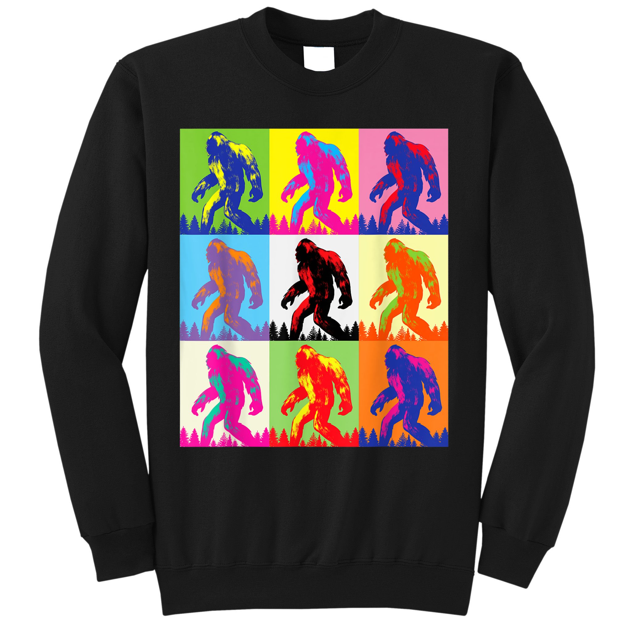 Retro Bigfoot , Funny Pop Art Bigfoot Sweatshirt