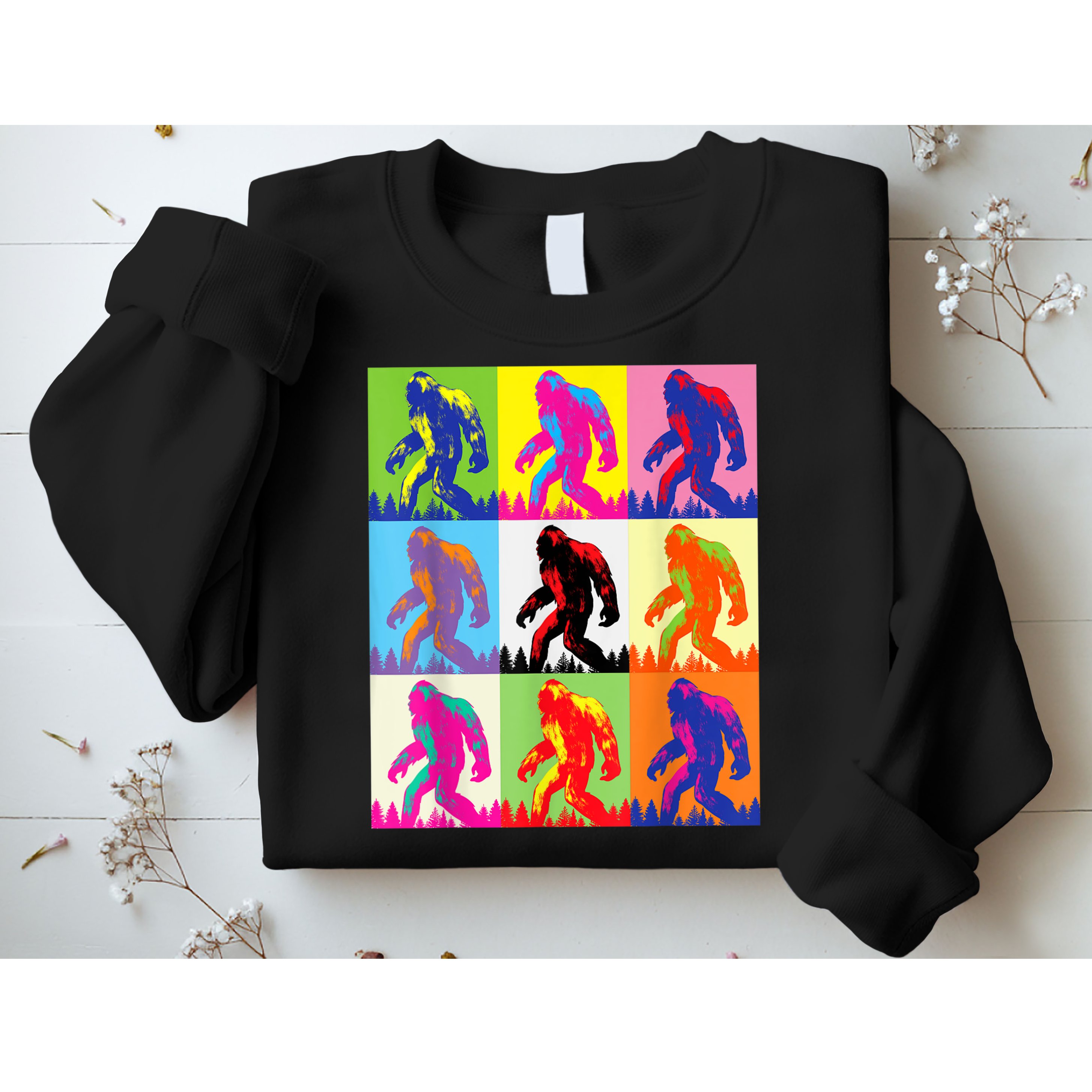 Retro Bigfoot , Funny Pop Art Bigfoot Sweatshirt