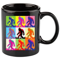 Retro Bigfoot , Funny Pop Art Bigfoot 11oz C Handle Ceramic Mug