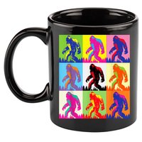 Retro Bigfoot , Funny Pop Art Bigfoot 11oz C Handle Ceramic Mug