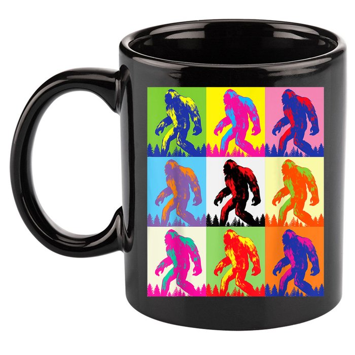Retro Bigfoot , Funny Pop Art Bigfoot 11oz C Handle Ceramic Mug