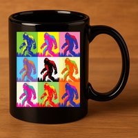 Retro Bigfoot , Funny Pop Art Bigfoot 11oz C Handle Ceramic Mug