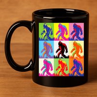 Retro Bigfoot , Funny Pop Art Bigfoot 11oz C Handle Ceramic Mug