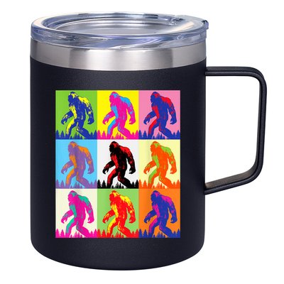 Retro Bigfoot , Funny Pop Art Bigfoot 12oz Stainless Steel Coffee Mug