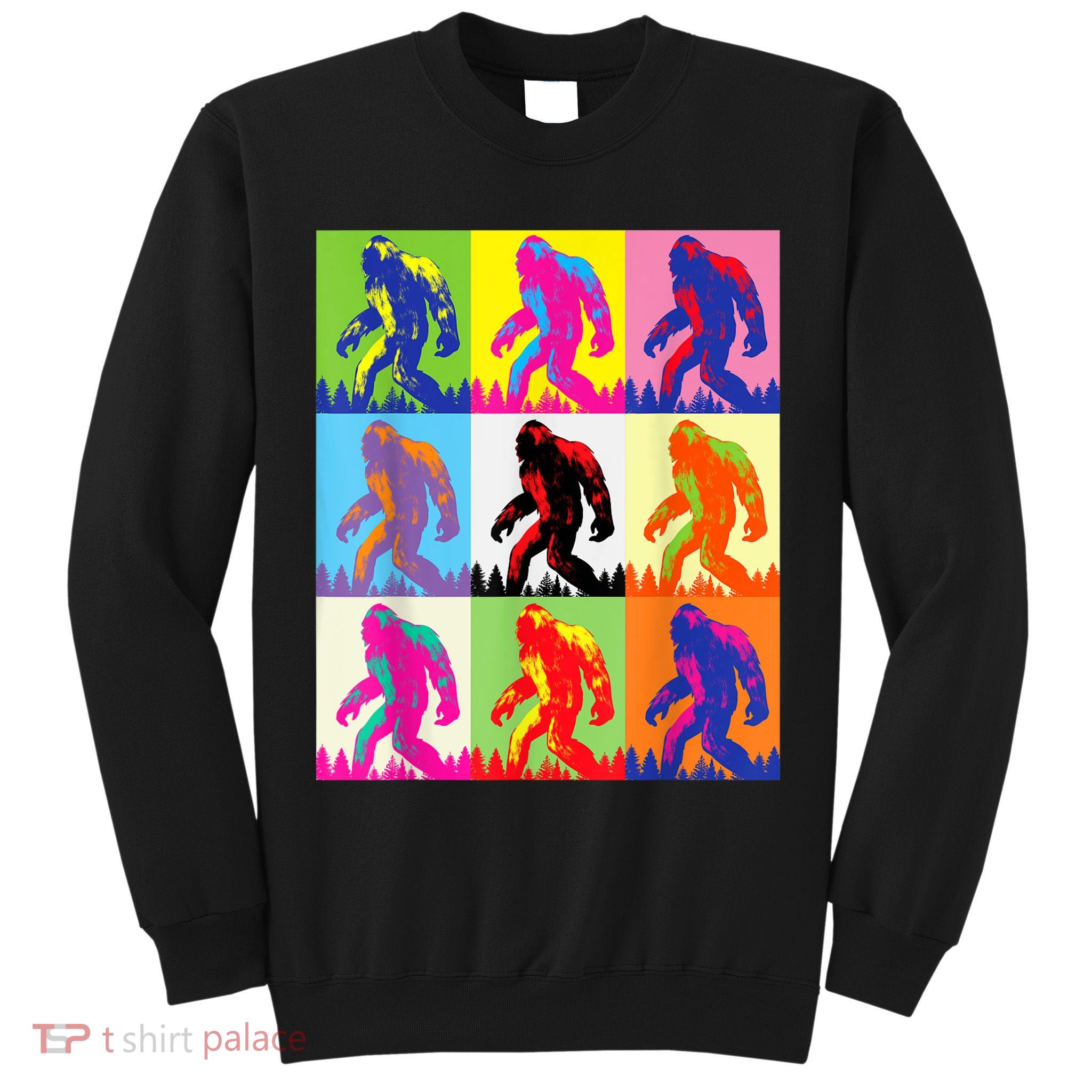 Retro Bigfoot , Funny Pop Art Bigfoot Tall Sweatshirt