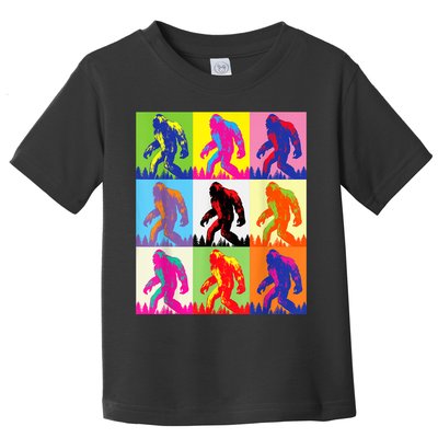 Retro Bigfoot , Funny Pop Art Bigfoot Toddler T-Shirt