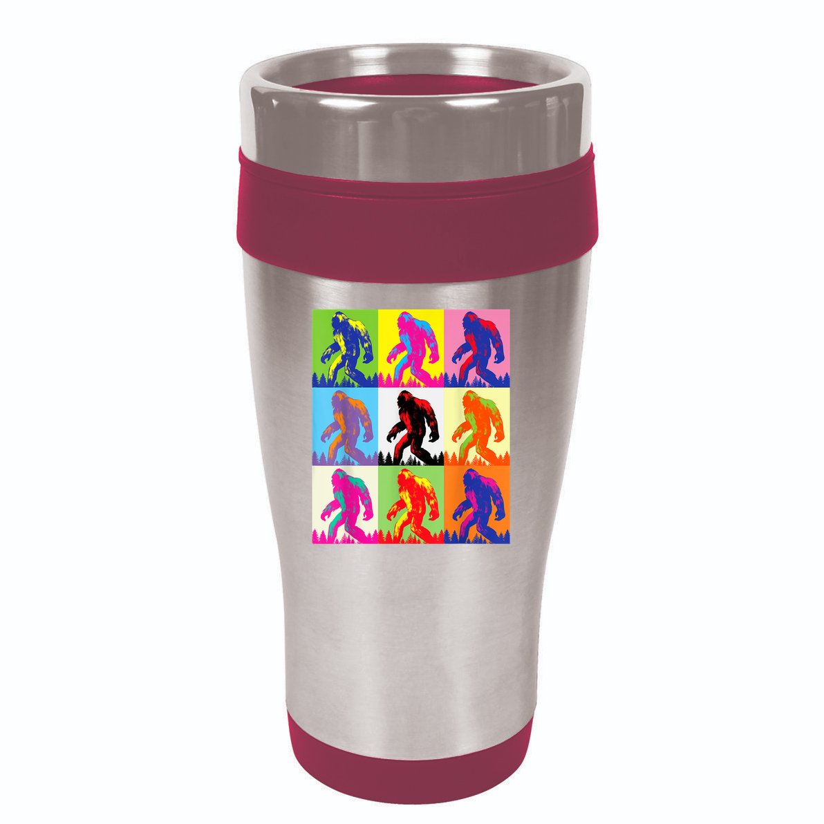 Retro Bigfoot , Funny Pop Art Bigfoot 16oz Travel Tumbler