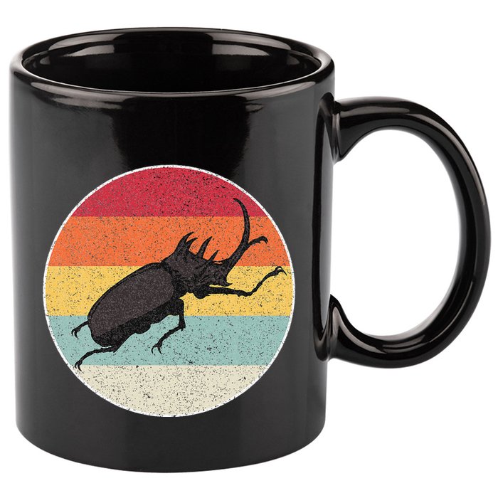 Rhinoceros Beetle Fighting Beetle Kabutomushi 11oz C Handle Ceramic Mug