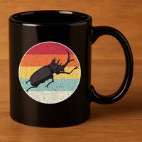 Rhinoceros Beetle Fighting Beetle Kabutomushi 11oz C Handle Ceramic Mug