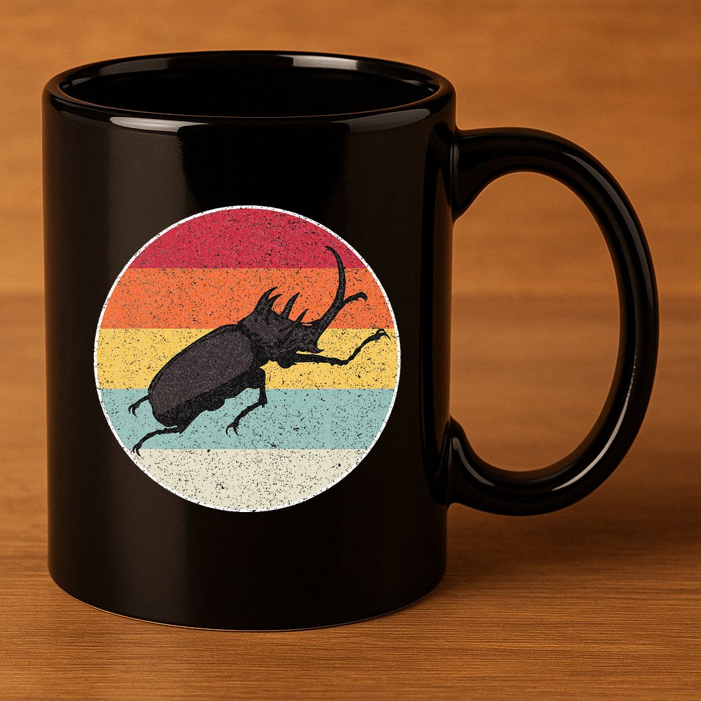 Rhinoceros Beetle Fighting Beetle Kabutomushi 11oz C Handle Ceramic Mug