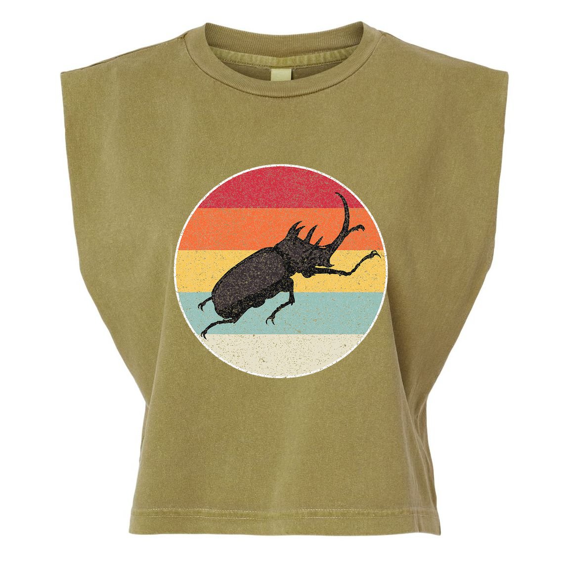 Rhinoceros Beetle Fighting Beetle Kabutomushi Garment-Dyed Women's Muscle Tee
