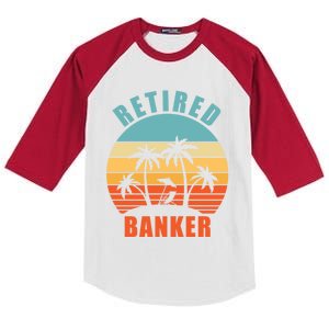 Retired Banker Funny Banking Happy Retiret Meaningful Gift Kids Colorblock Raglan Jersey