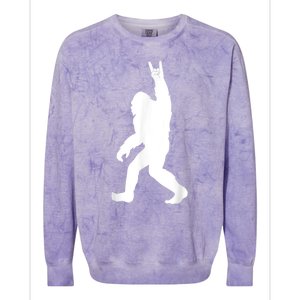 Retro Bigfoot , Funny Rock And Roll Bigfoot Colorblast Crewneck Sweatshirt