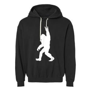 Retro Bigfoot , Funny Rock And Roll Bigfoot Garment-Dyed Fleece Hoodie