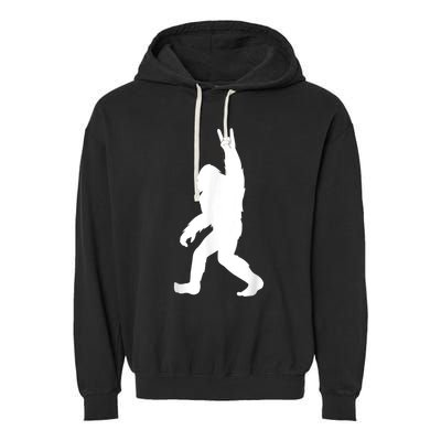 Retro Bigfoot , Funny Rock And Roll Bigfoot Garment-Dyed Fleece Hoodie