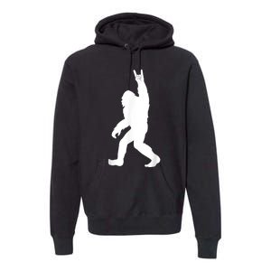 Retro Bigfoot , Funny Rock And Roll Bigfoot Premium Hoodie