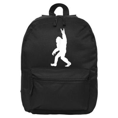 Retro Bigfoot , Funny Rock And Roll Bigfoot 16 in Basic Backpack