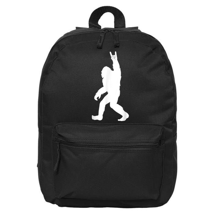 Retro Bigfoot , Funny Rock And Roll Bigfoot 16 in Basic Backpack