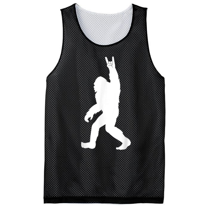 Retro Bigfoot , Funny Rock And Roll Bigfoot Mesh Reversible Basketball Jersey Tank