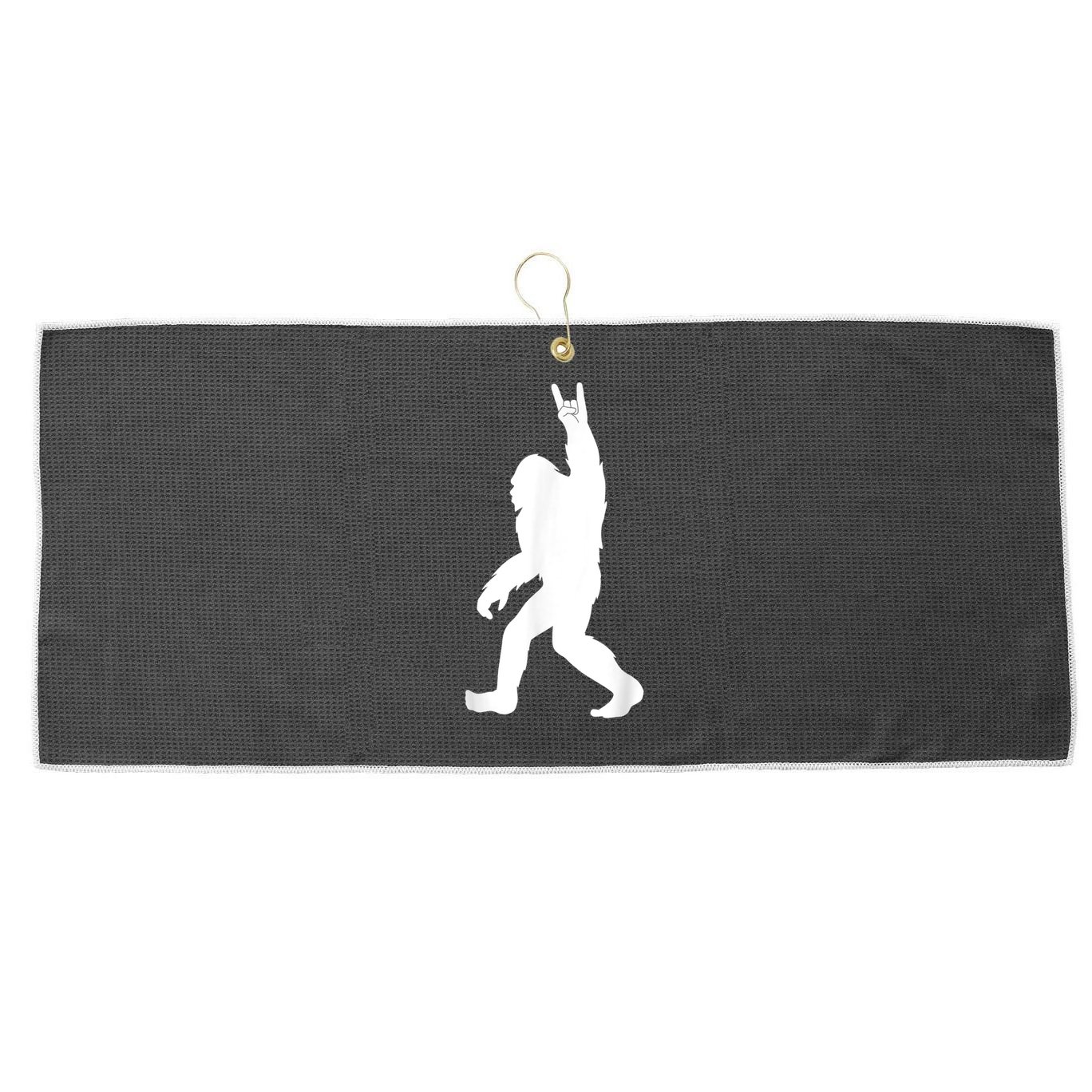Retro Bigfoot , Funny Rock And Roll Bigfoot Large Microfiber Waffle Golf Towel