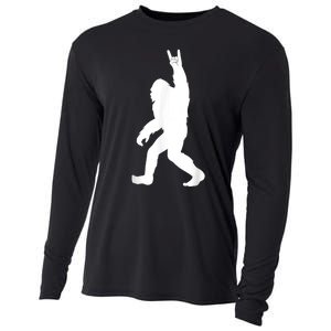 Retro Bigfoot , Funny Rock And Roll Bigfoot Cooling Performance Long Sleeve Crew