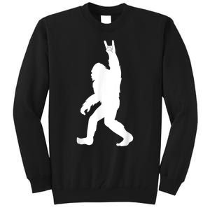 Retro Bigfoot , Funny Rock And Roll Bigfoot Tall Sweatshirt