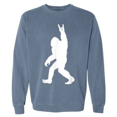 Retro Bigfoot , Funny Rock And Roll Bigfoot Garment-Dyed Sweatshirt