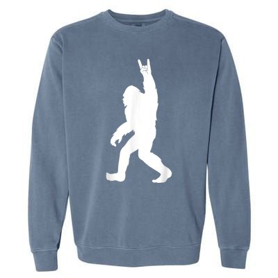 Retro Bigfoot , Funny Rock And Roll Bigfoot Garment-Dyed Sweatshirt