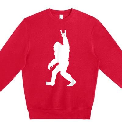 Retro Bigfoot , Funny Rock And Roll Bigfoot Premium Crewneck Sweatshirt