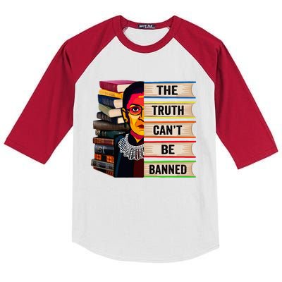 Rbg Book Feminist Read Banned Books Girl Bookworm Kids Colorblock Raglan Jersey