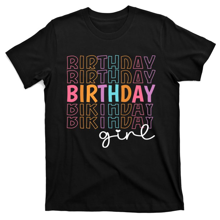 Retro Birthday for Girl Party Tee for Princess Girl Birthday T-Shirt