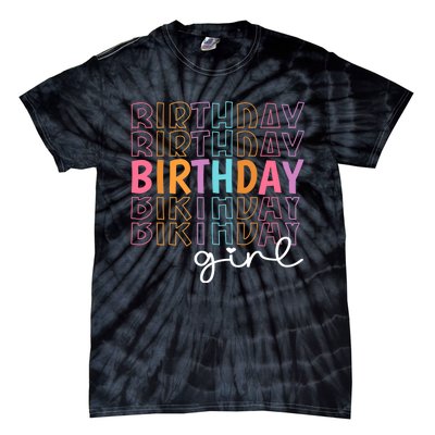 Retro Birthday for Girl Party Tee for Princess Girl Birthday Tie-Dye T-Shirt