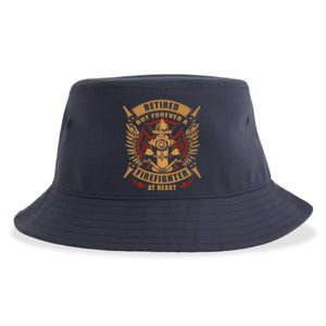 Retired But Forever Firefighter At Heart Retirement Sustainable Bucket Hat