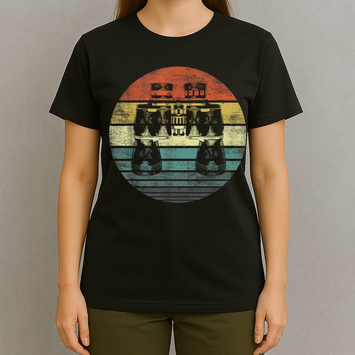 Retro Binoculars Funny Birdwatching Birding Birder T-Shirt