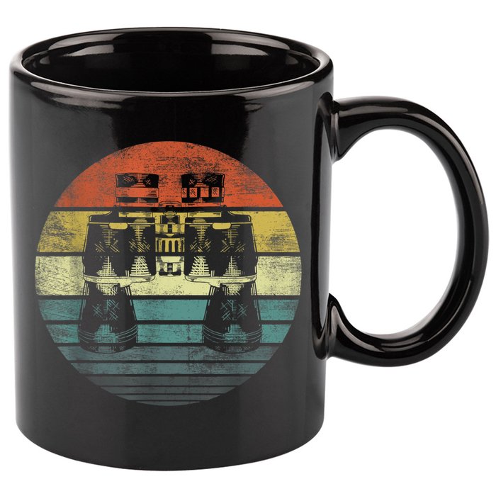 Retro Binoculars Funny Birdwatching Birding Birder 11oz C Handle Ceramic Mug