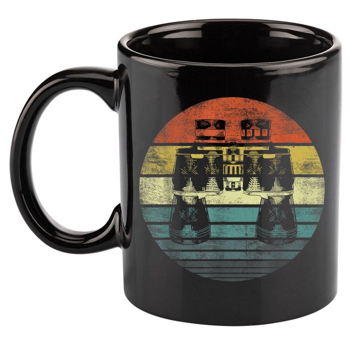 Retro Binoculars Funny Birdwatching Birding Birder 11oz C Handle Ceramic Mug