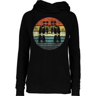 Retro Binoculars Funny Birdwatching Birding Birder Womens Funnel Neck Pullover Hood