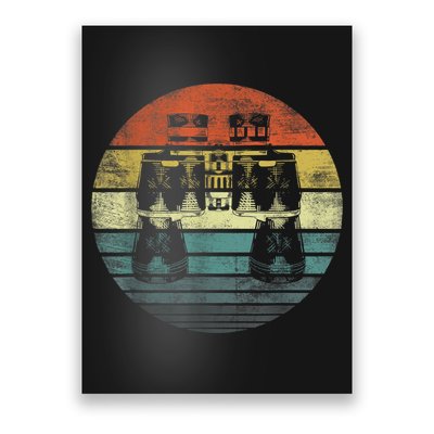 Retro Binoculars Funny Birdwatching Birding Birder Poster