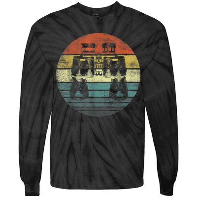 Retro Binoculars Funny Birdwatching Birding Birder Tie-Dye Long Sleeve Shirt