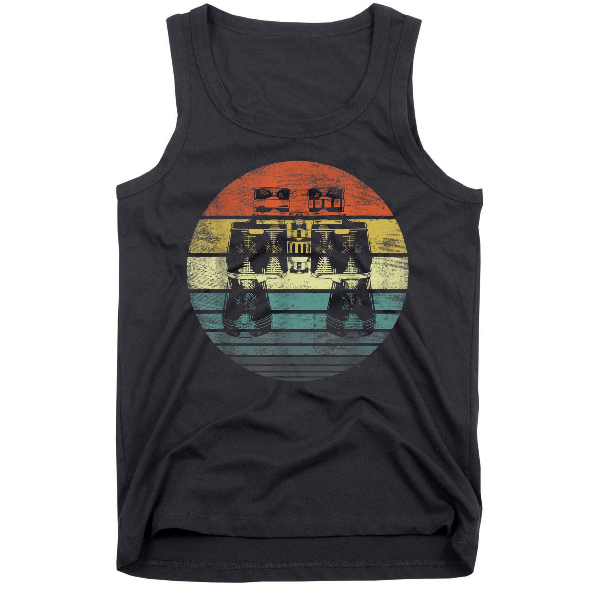 Retro Binoculars Funny Birdwatching Birding Birder Tank Top