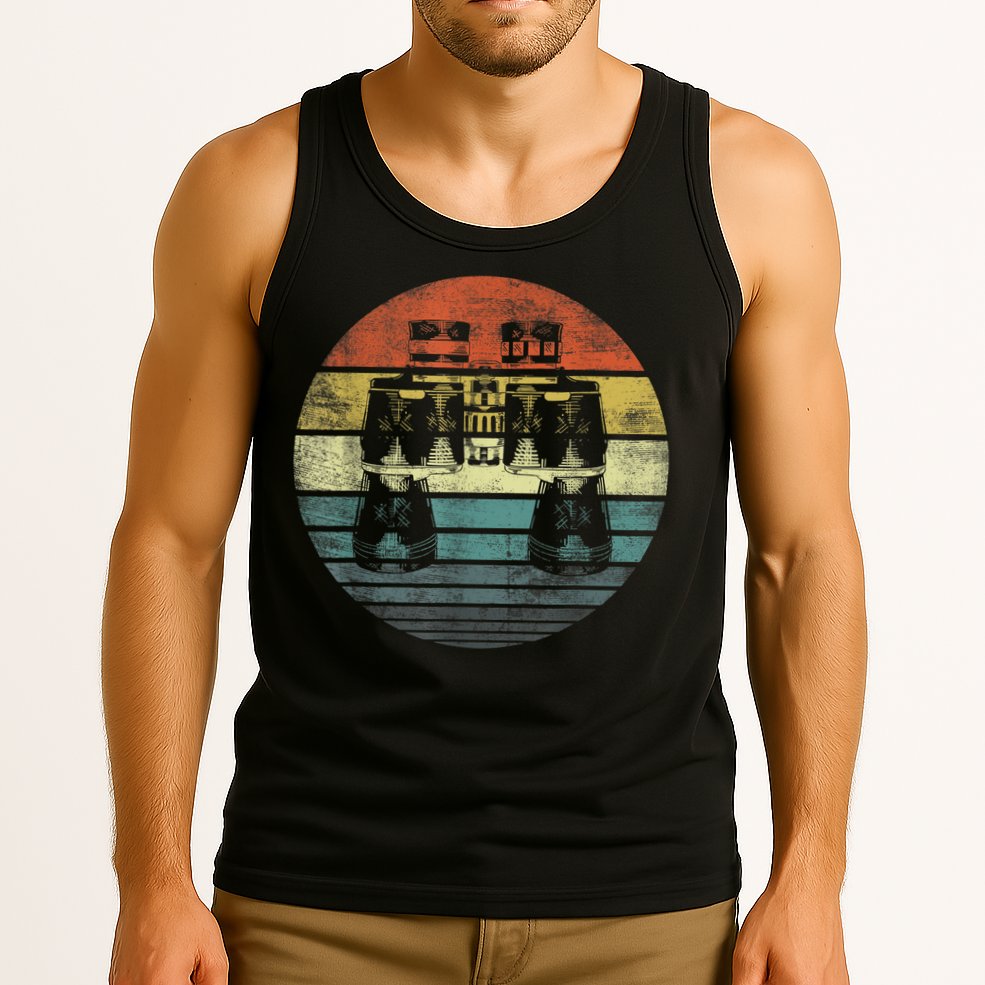 Retro Binoculars Funny Birdwatching Birding Birder Tank Top