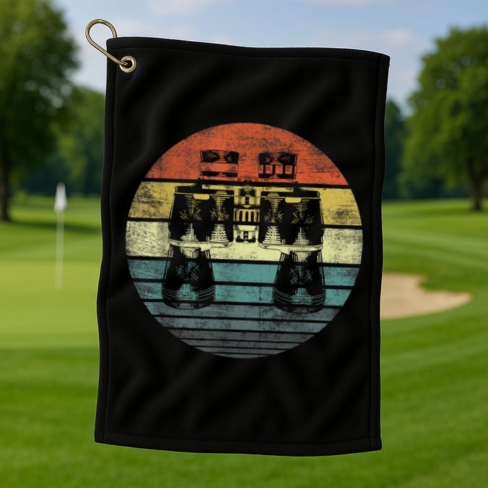 Retro Binoculars Funny Birdwatching Birding Birder Golf Towel