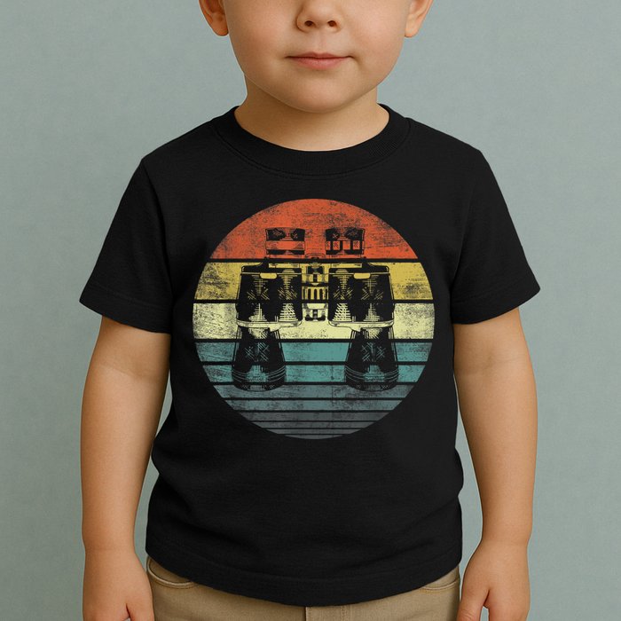 Retro Binoculars Funny Birdwatching Birding Birder Toddler T-Shirt