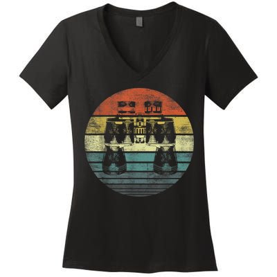 Retro Binoculars Funny Birdwatching Birding Birder Women's V-Neck T-Shirt