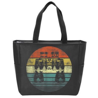 Retro Binoculars Funny Birdwatching Birding Birder Zip Tote Bag