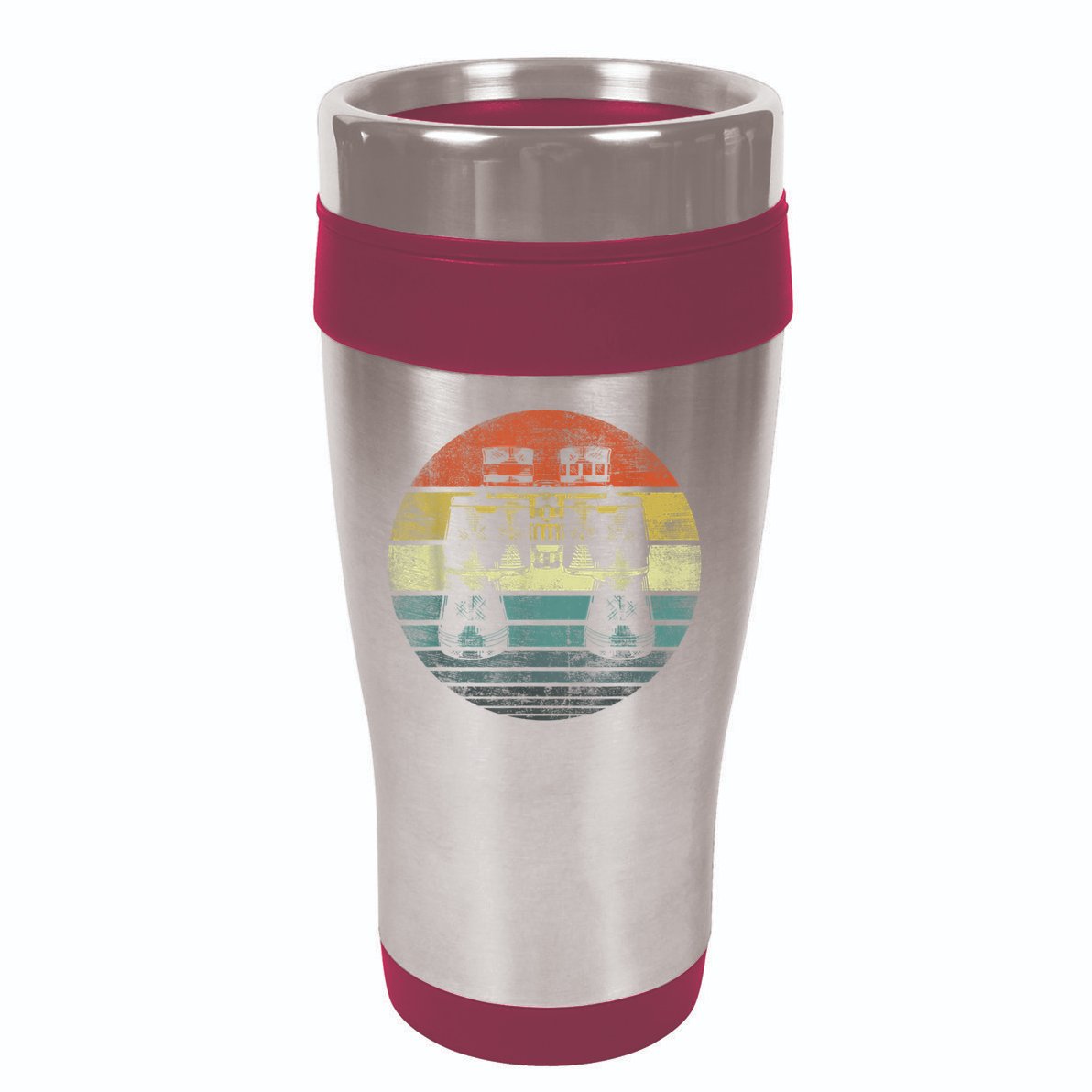 Retro Binoculars Funny Birdwatching Birding Birder 16oz Travel Tumbler