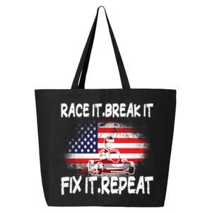 Race Break Fix Repeat Go Kart Cart Racer Gokart Racing Cool Gift 25L Jumbo Tote