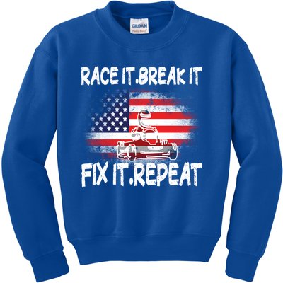 Race Break Fix Repeat Go Kart Cart Racer Gokart Racing Cool Gift Kids Sweatshirt