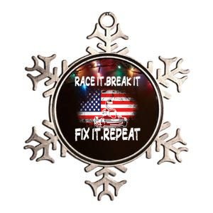 Race Break Fix Repeat Go Kart Cart Racer Gokart Racing Cool Gift Metallic Star Ornament