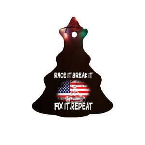 Race Break Fix Repeat Go Kart Cart Racer Gokart Racing Cool Gift Ceramic Tree Ornament